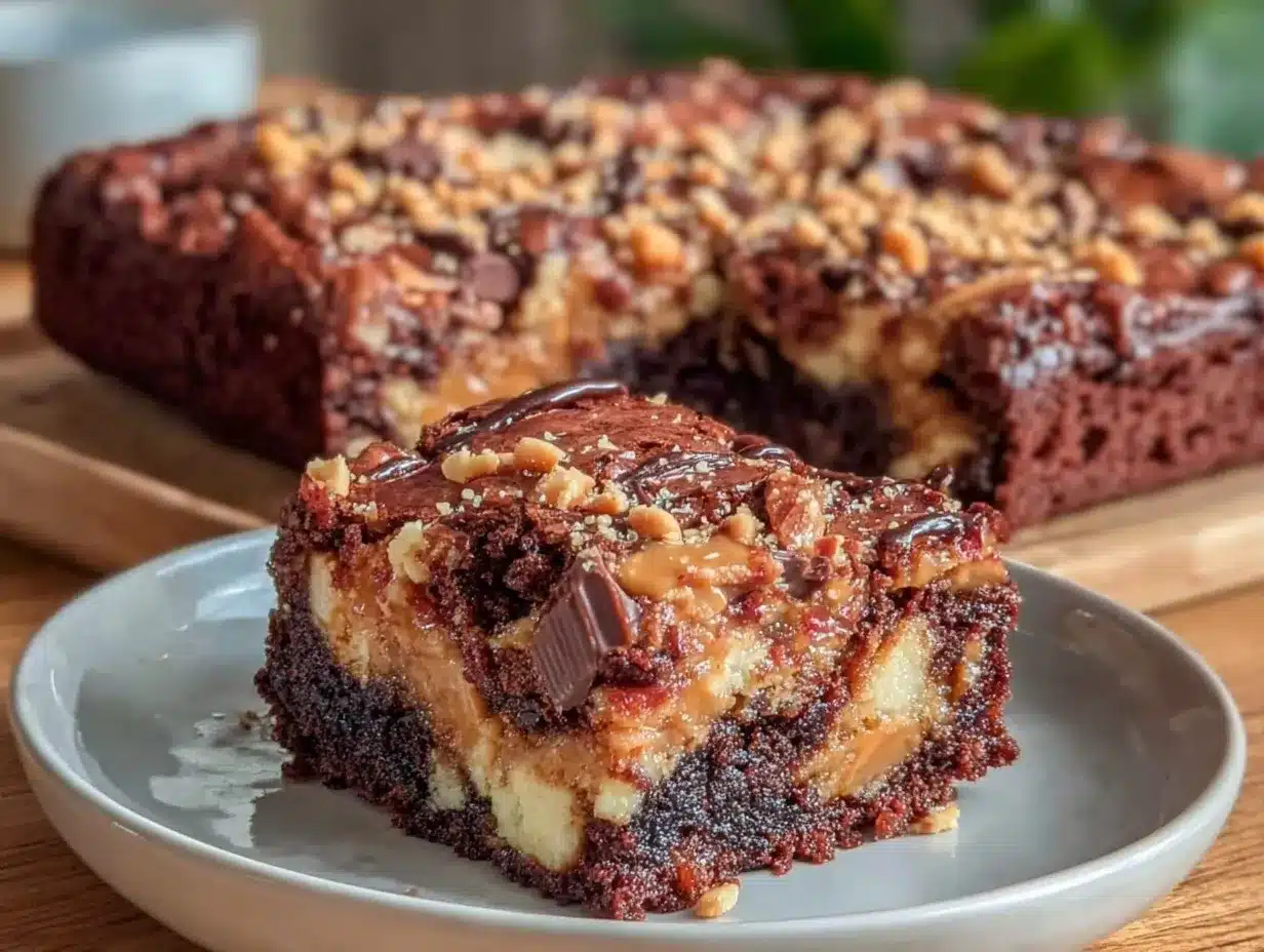 peanut butter cup brownies preparation steps