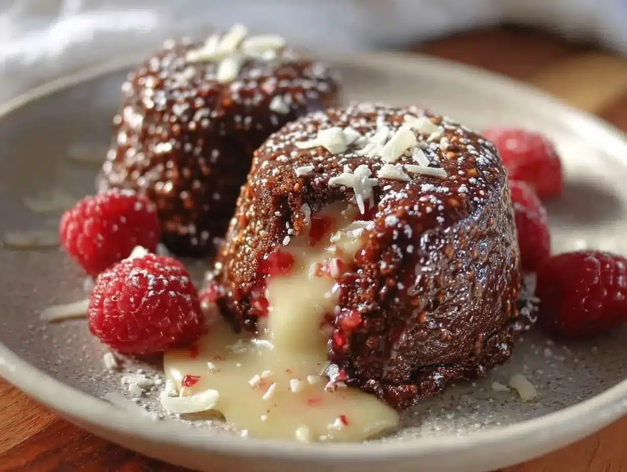 raspberry white chocolate molten lava cakes preparation steps