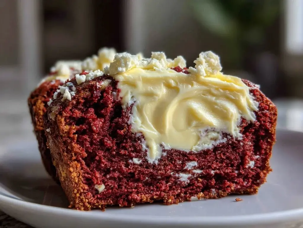 red velvet brownie bread with cream cheese swirl - featured image