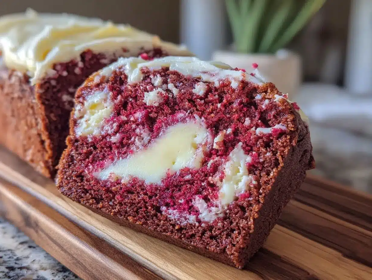red velvet brownie bread with cream cheese swirl preparation steps