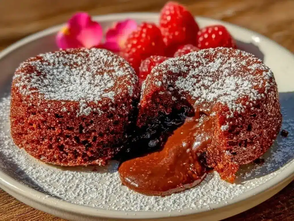 red velvet molten lava cakes for two - featured image