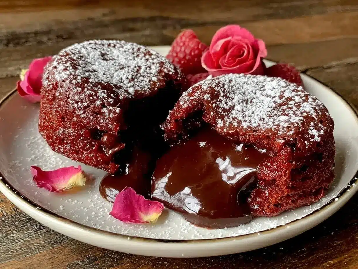 red velvet molten lava cakes for two preparation steps