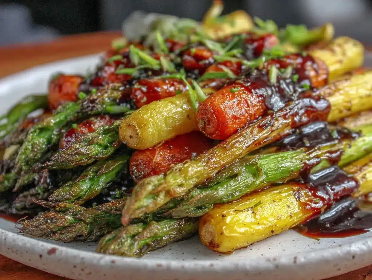 roasted spring vegetables with balsamic glaze preparation steps