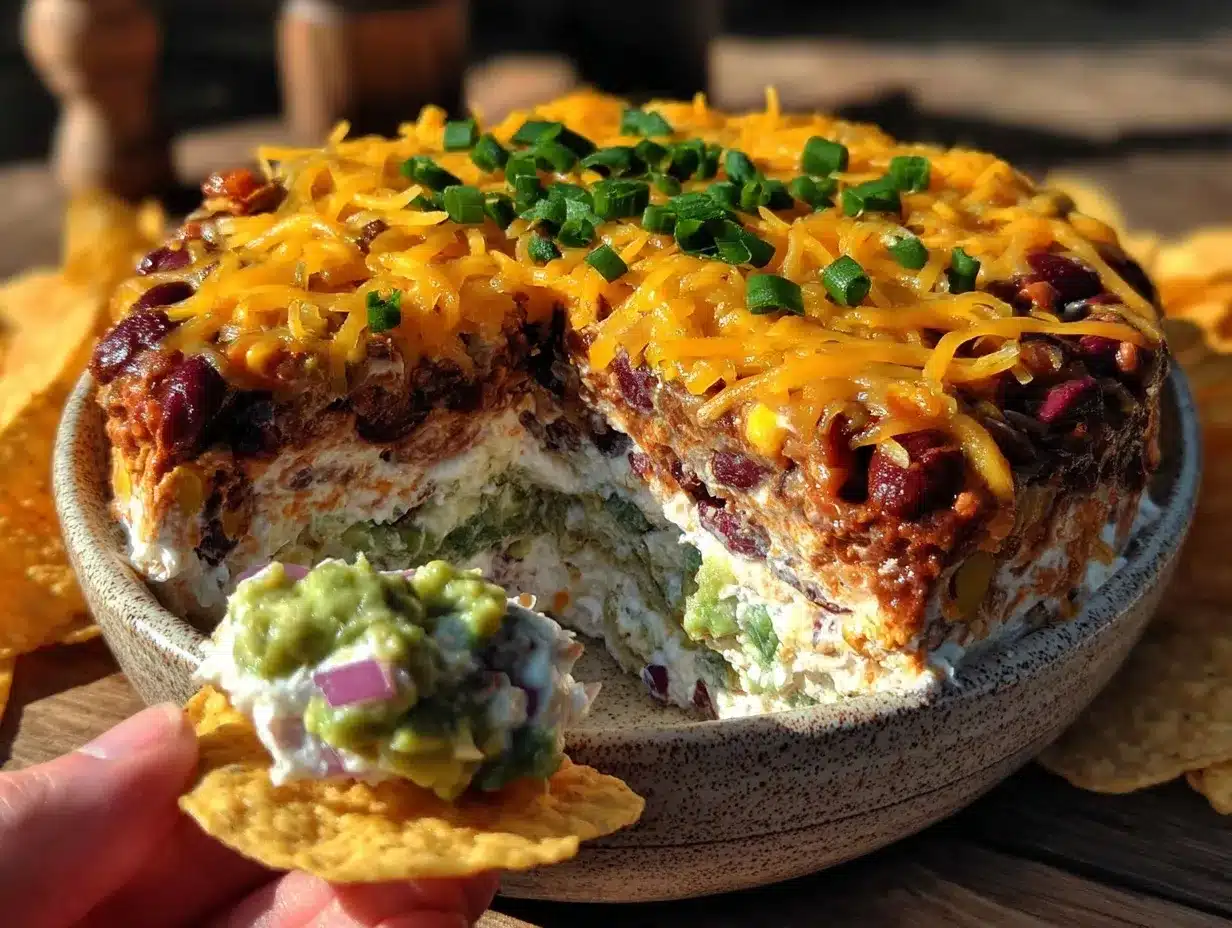 seven layer taco dip preparation steps