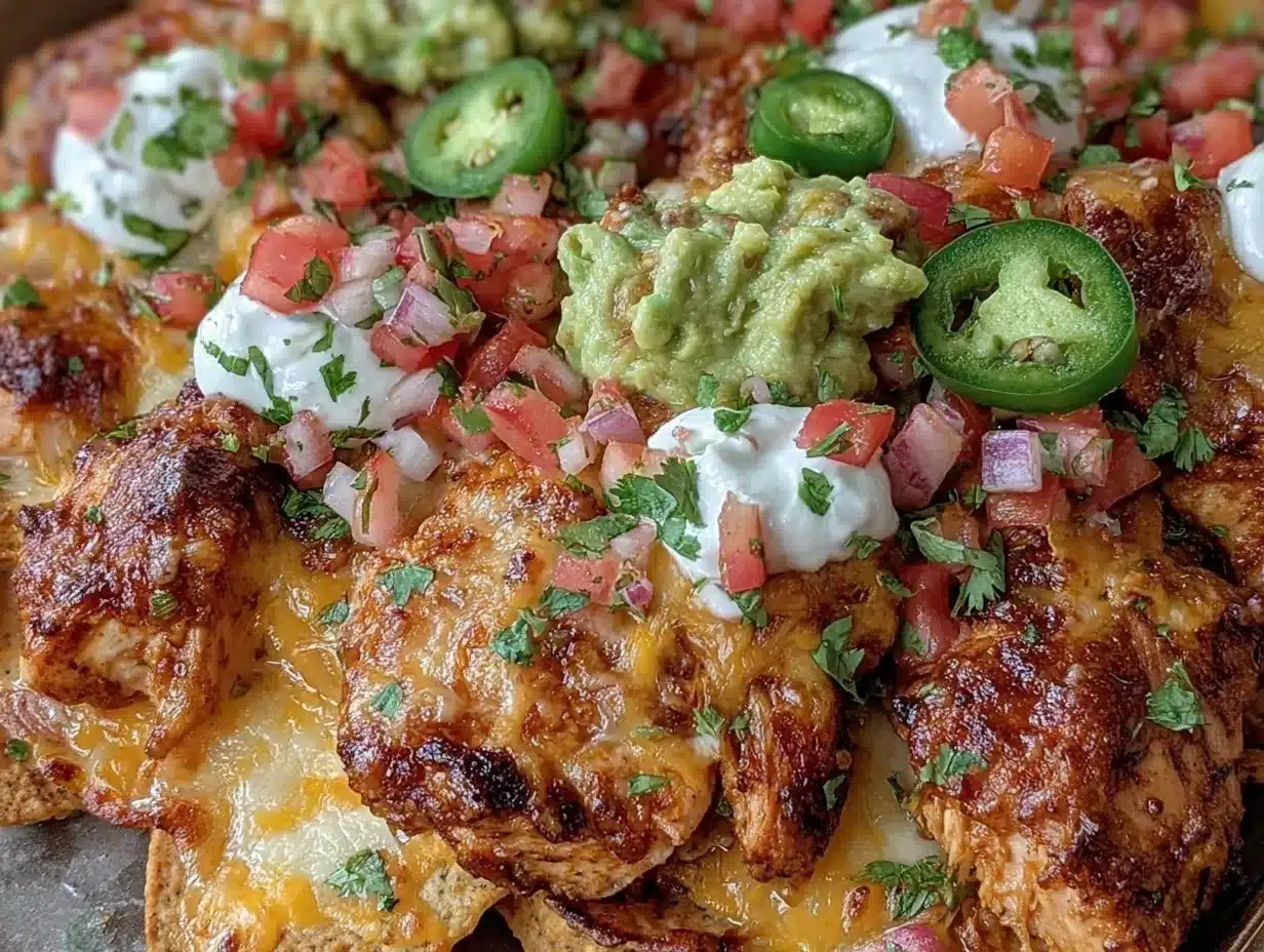 sheet pan chicken nachos preparation steps