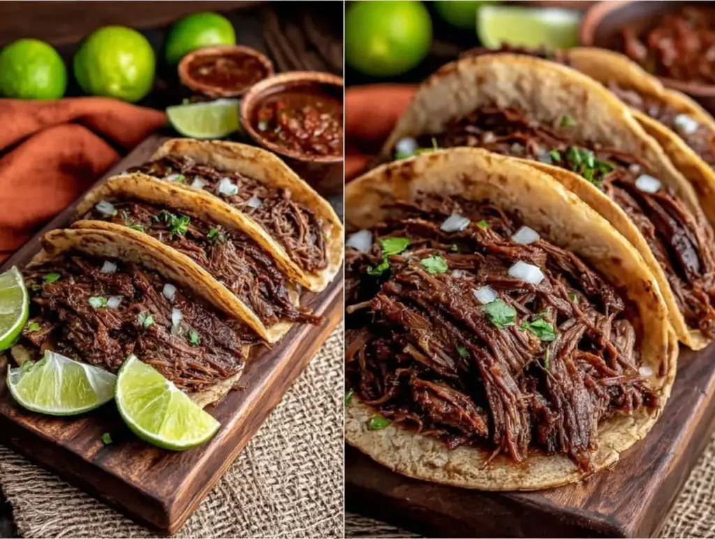 slow cooker beef barbacoa tacos - featured image