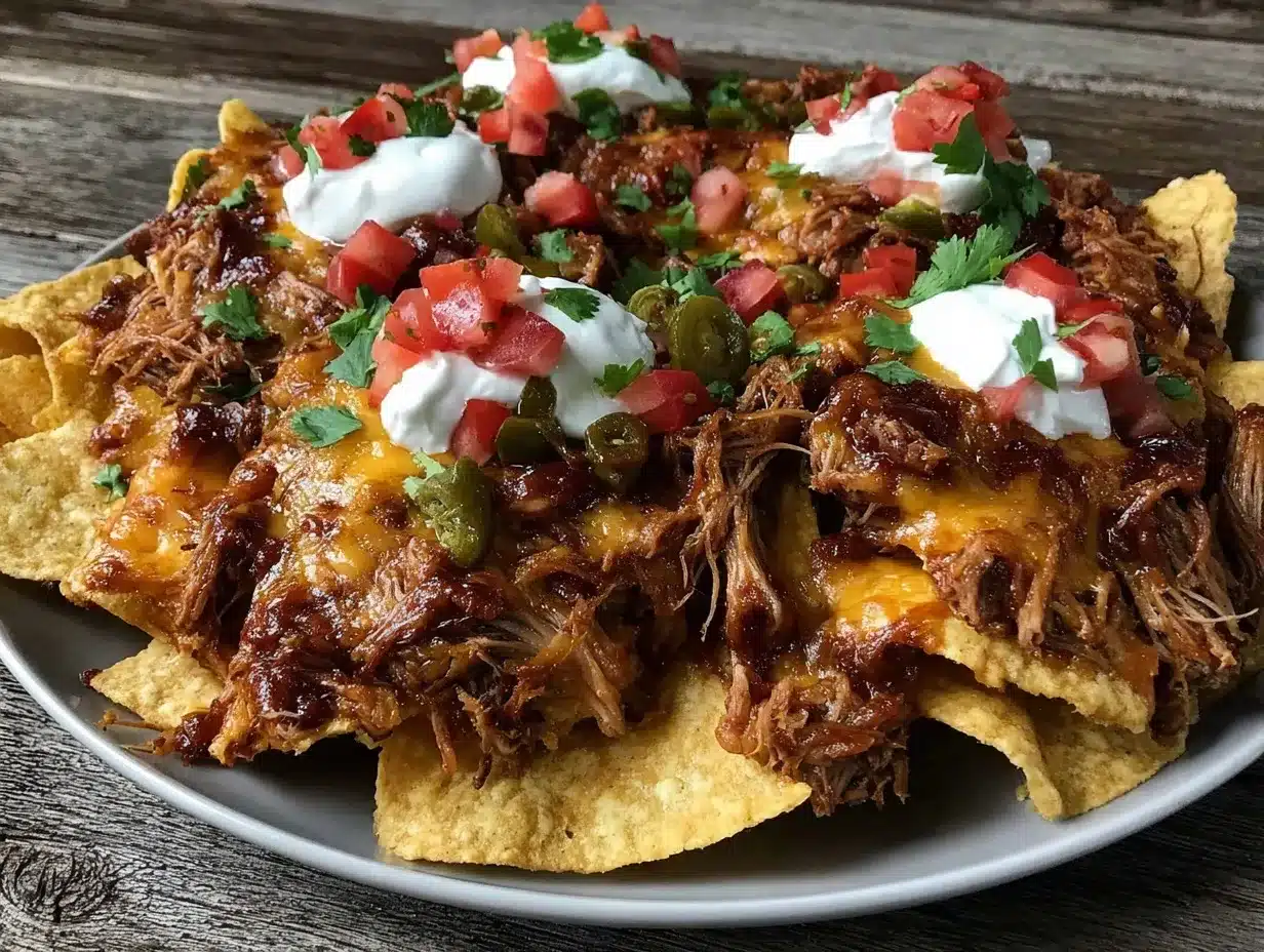 slow cooker pulled pork nachos preparation steps
