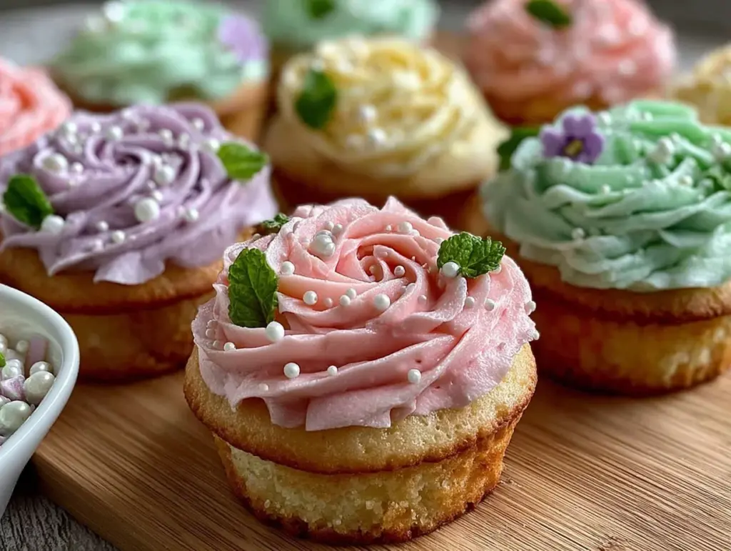 spring flower cupcakes - featured image