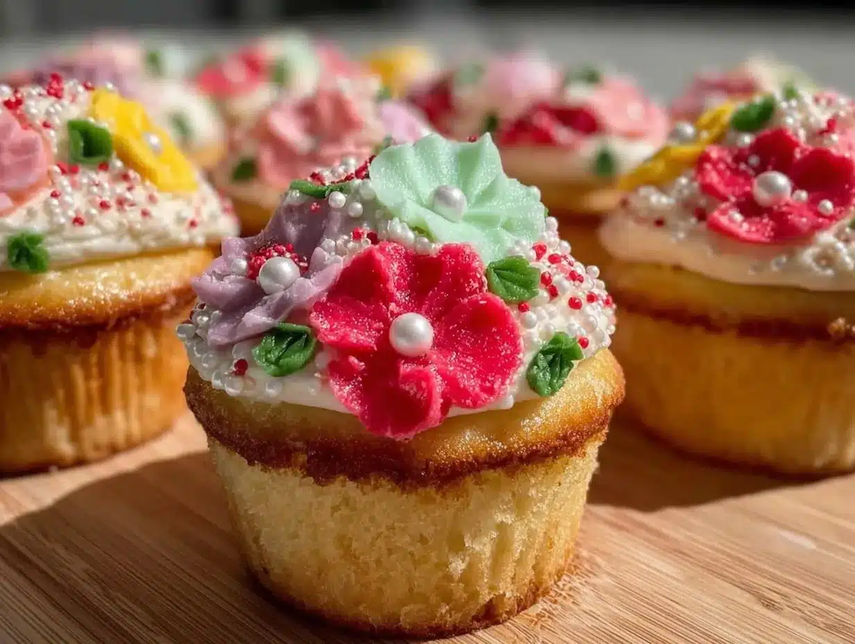 spring flower cupcakes preparation steps