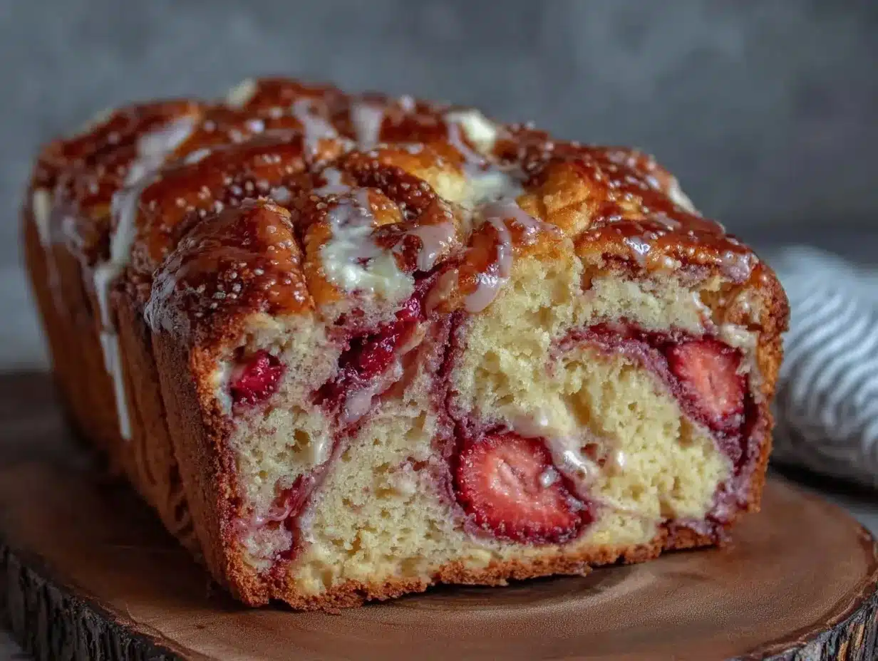 strawberry cream cheese swirl bread preparation steps