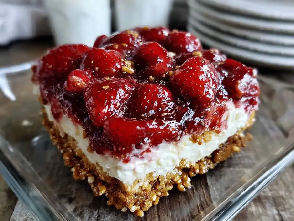 strawberry pretzel salad dessert preparation steps