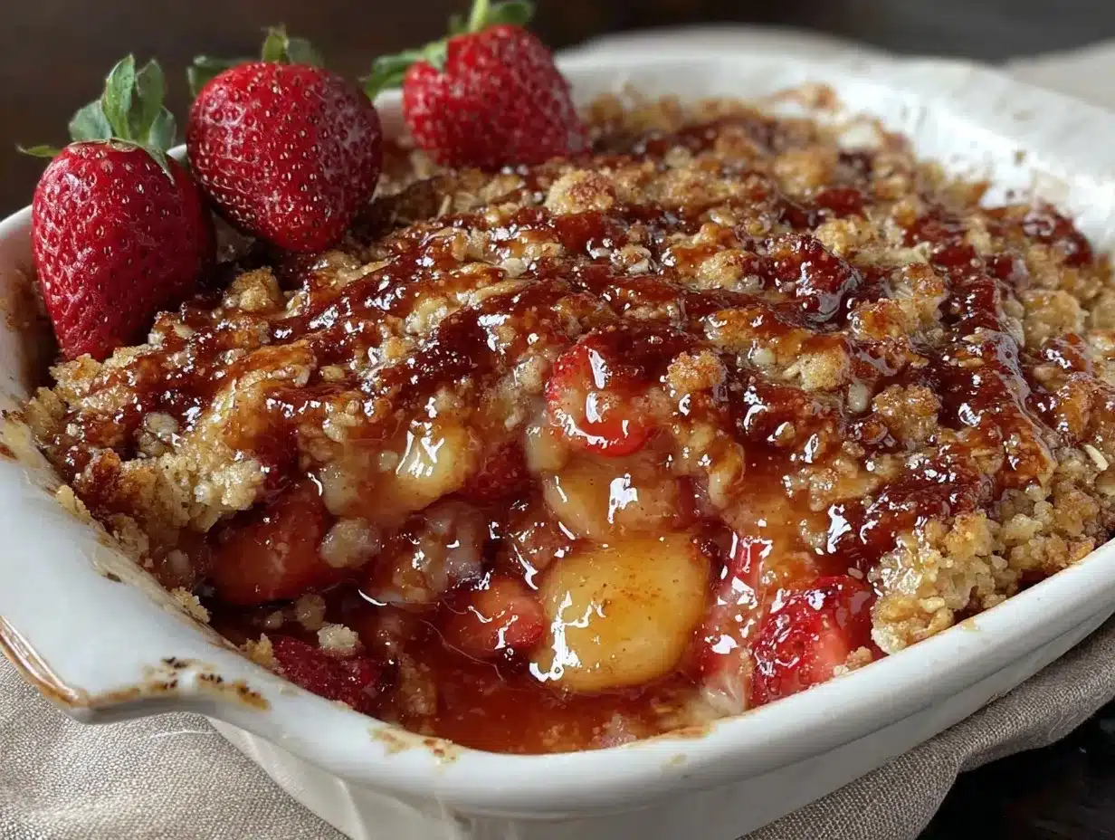 strawberry rhubarb crisp preparation steps