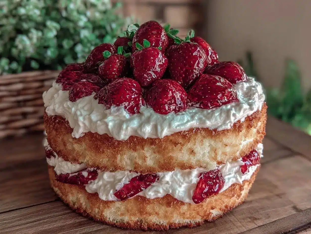 strawberry shortcake layer cake preparation steps