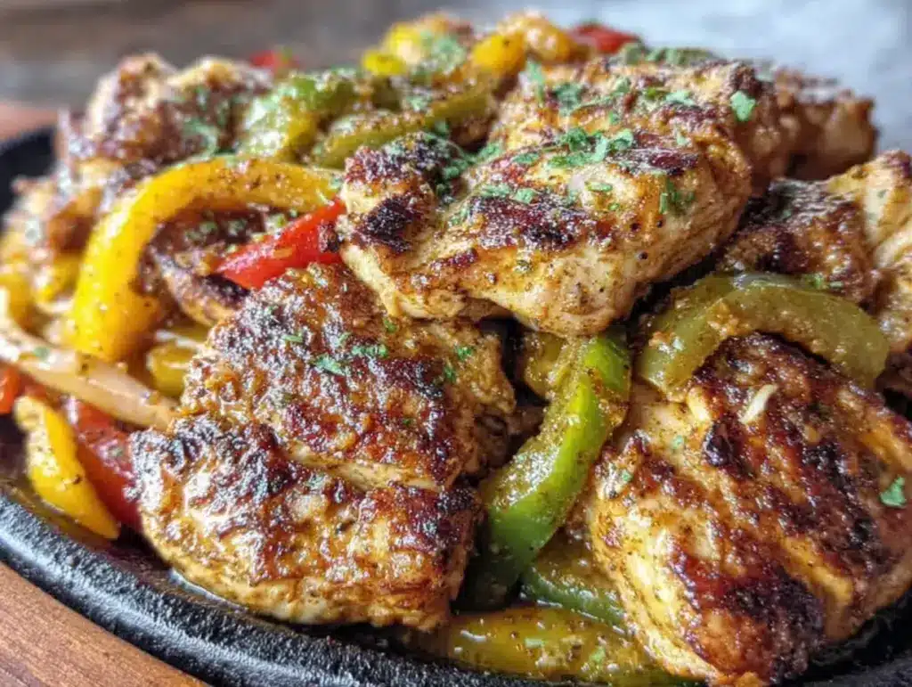 blackstone griddle chicken fajitas - featured image