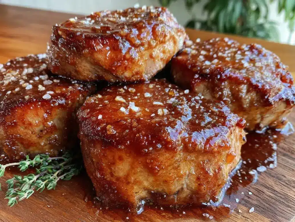 brown sugar dijon glazed pork tenderloin medallions - featured image