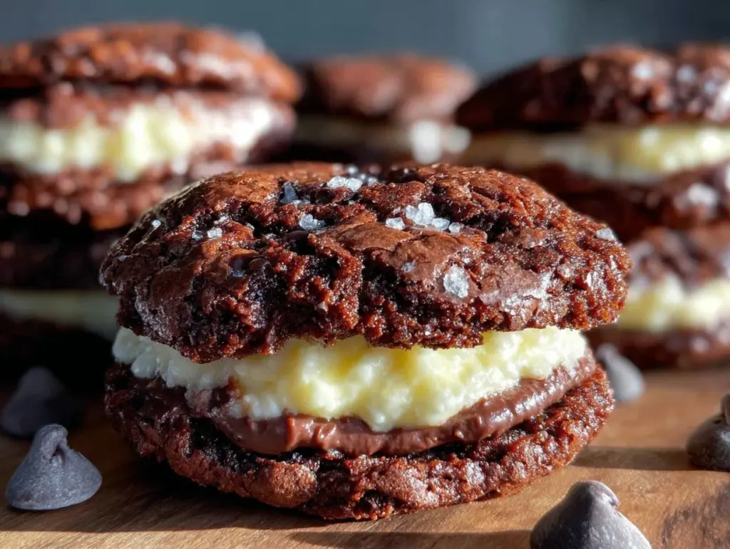 brownie batter cookie sandwiches - featured image