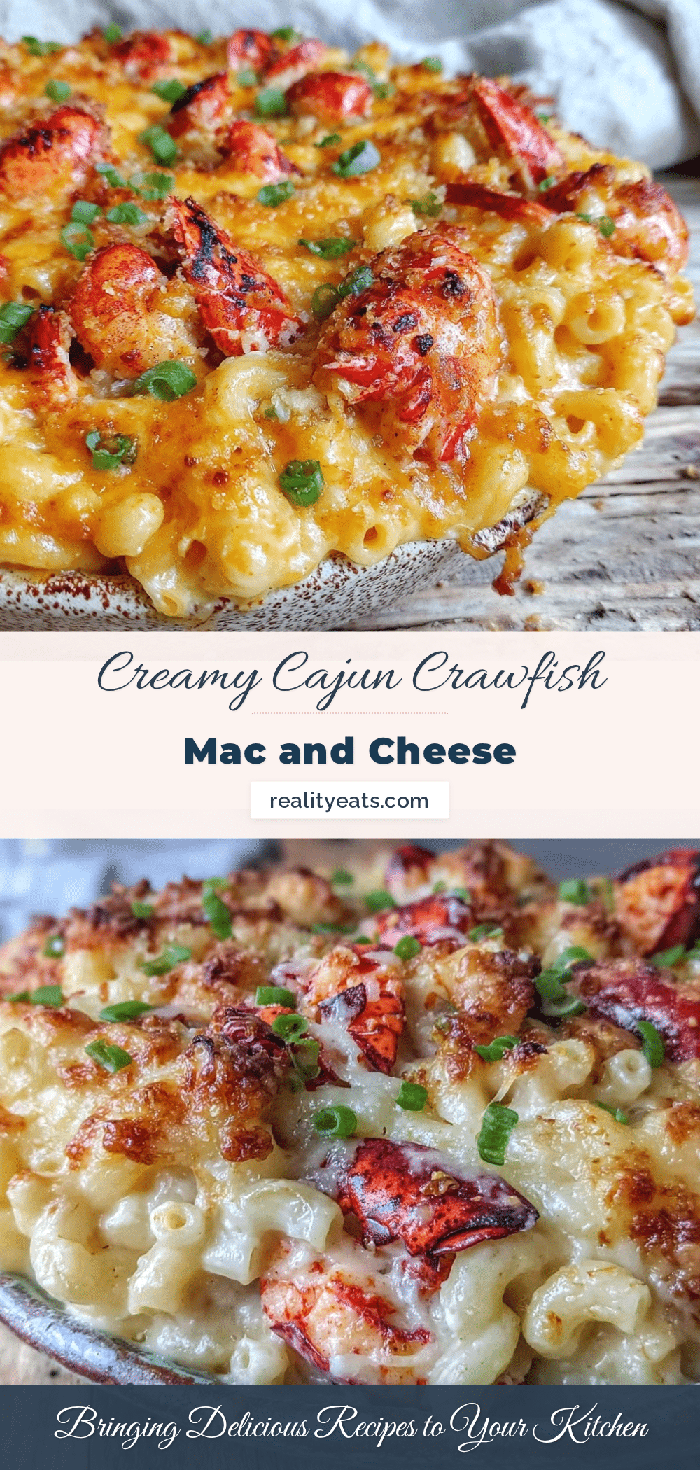 Cajun Crawfish Mac and Cheese Bake recipe