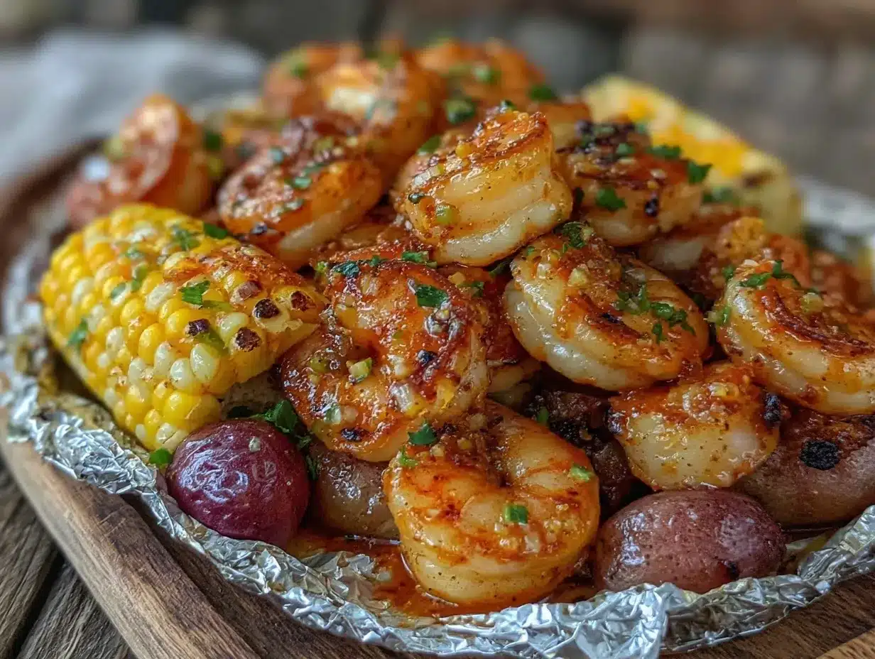 Cajun shrimp boil foil packets preparation steps