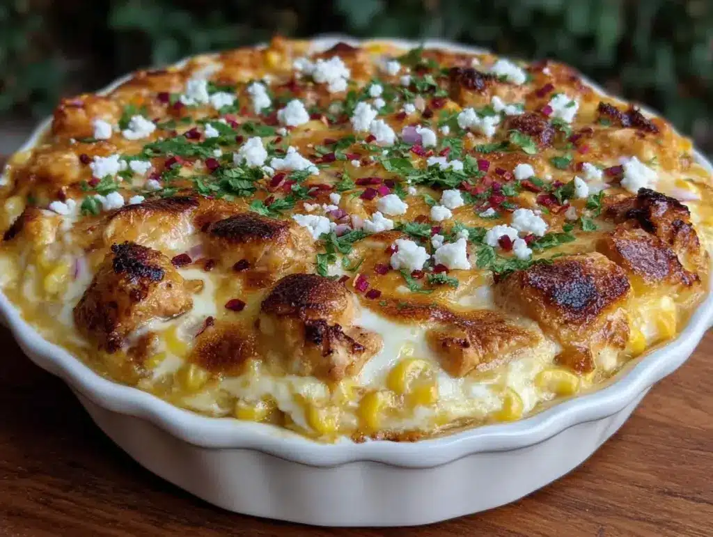Cheesy Mexican Street Corn Chicken Casserole - featured image