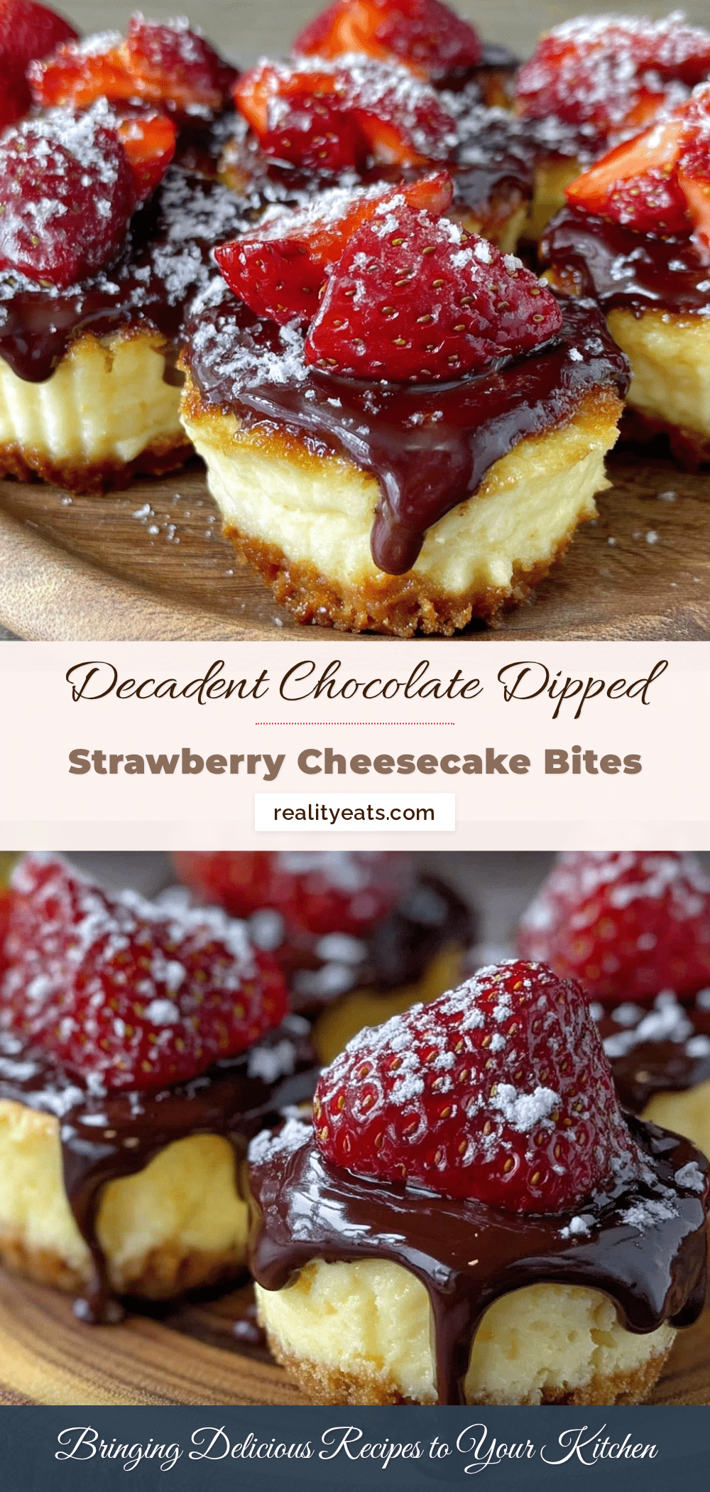 chocolate dipped strawberry cheesecake bites recipe
