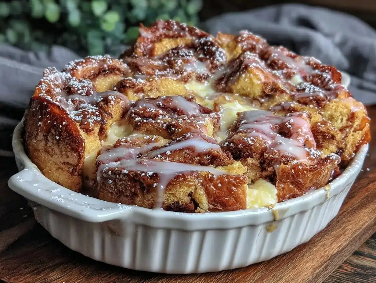cinnamon roll french toast casserole preparation steps