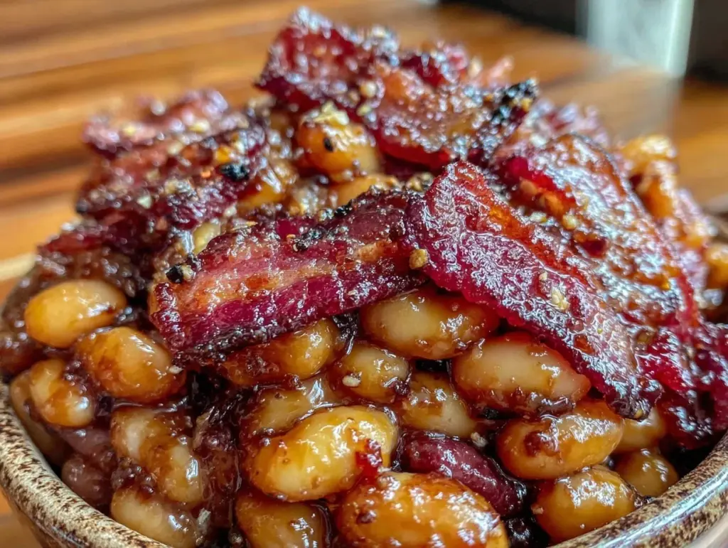 classic southern baked beans with bacon - featured image