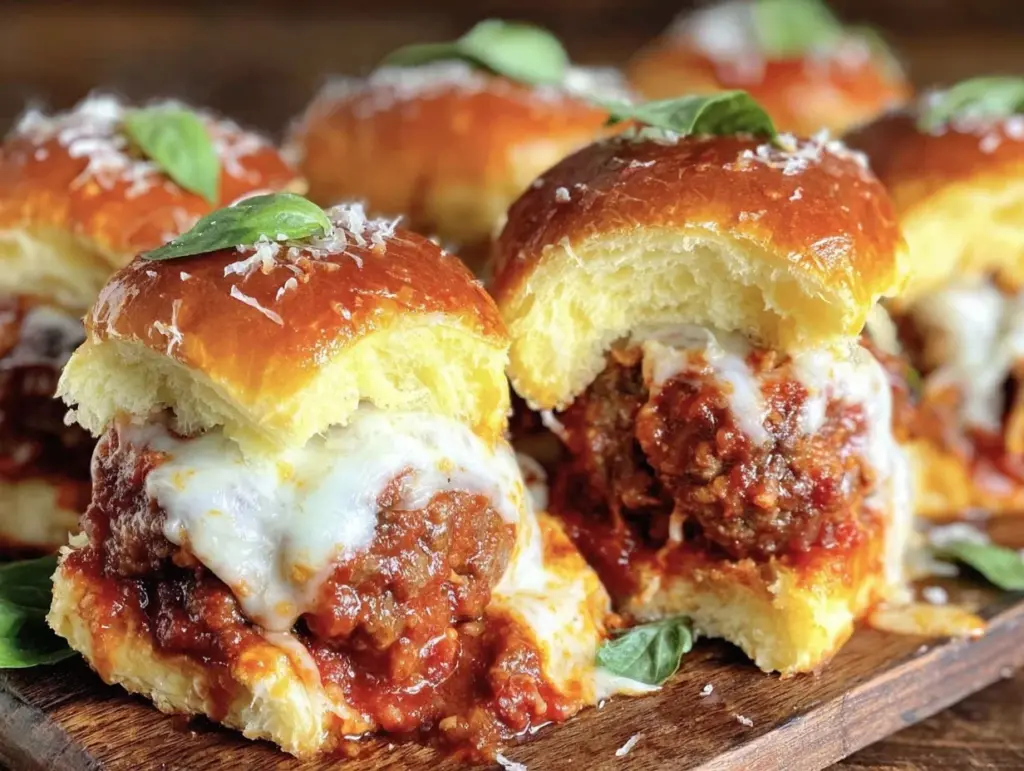cozy crockpot meatball sub sliders - featured image