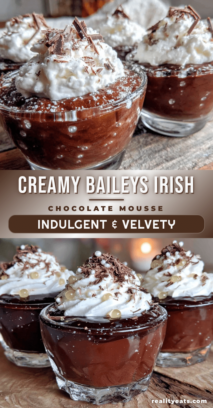 Creamy Baileys Irish Cream Chocolate Mousse Cups recipe