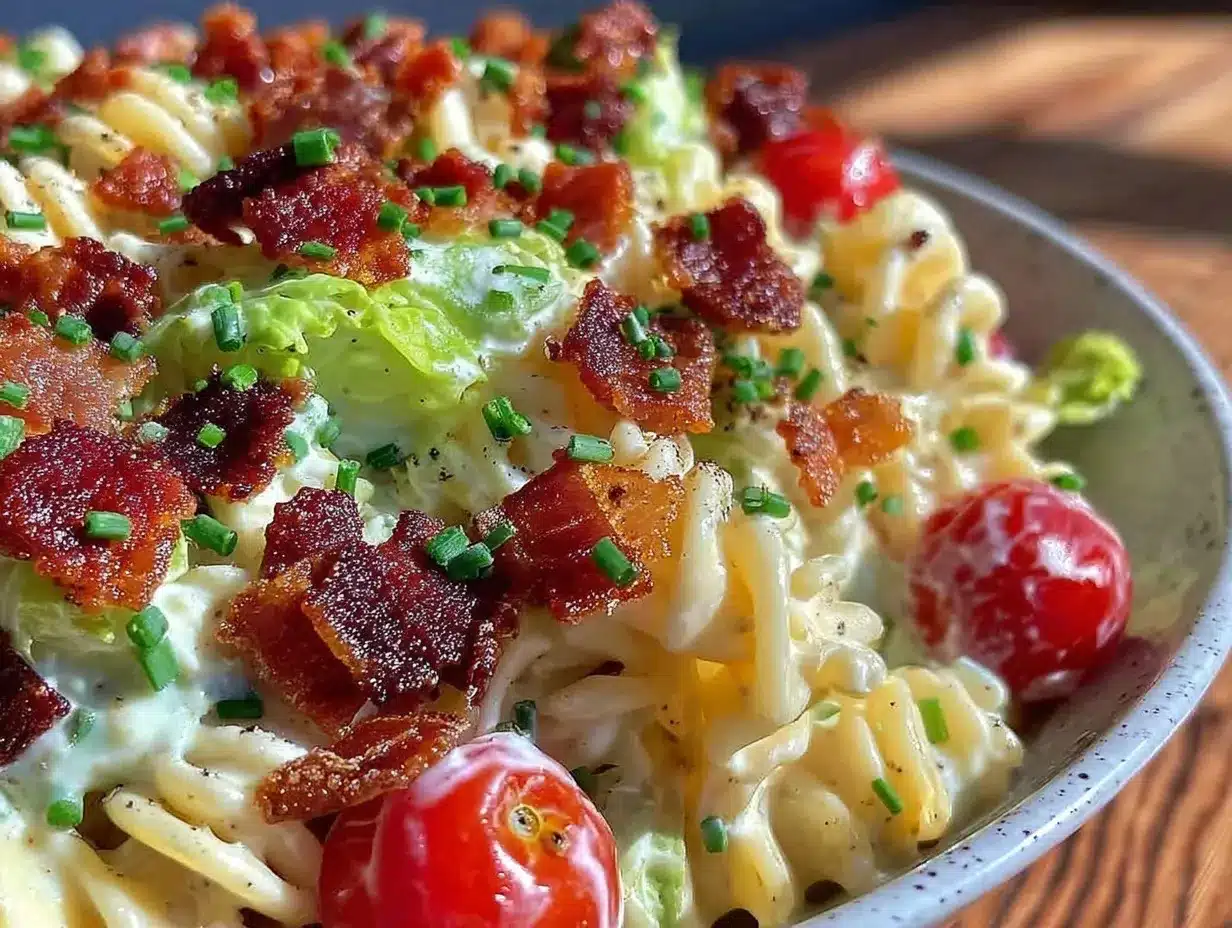 creamy BLT ranch pasta salad preparation steps