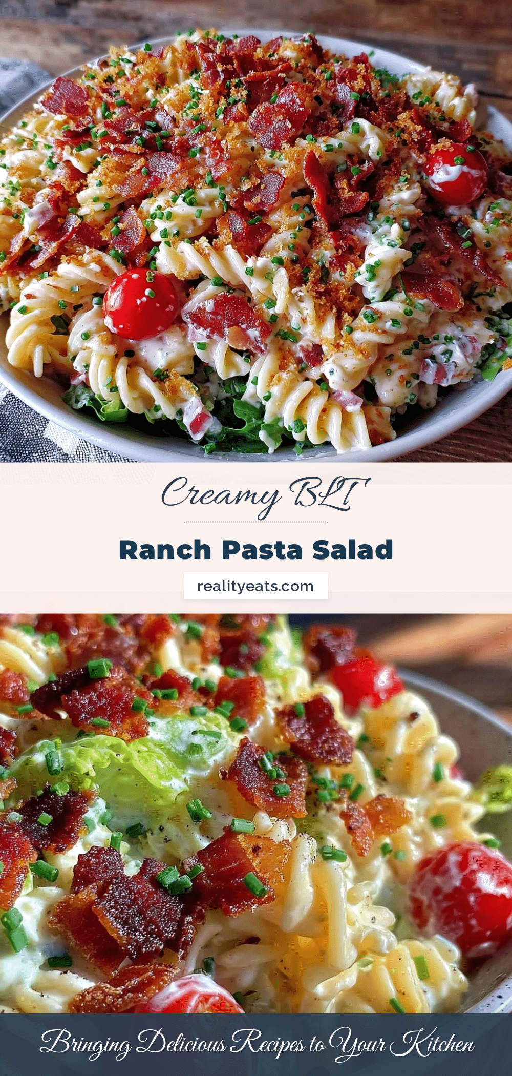 creamy BLT ranch pasta salad recipe
