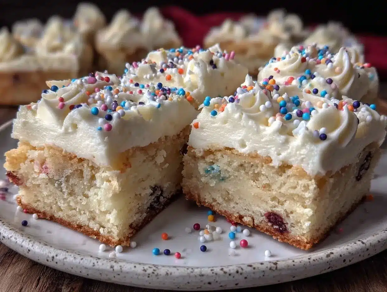 creamy confetti sugar cookie bars preparation steps