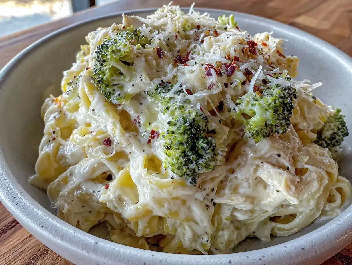 creamy crockpot chicken alfredo pasta preparation steps