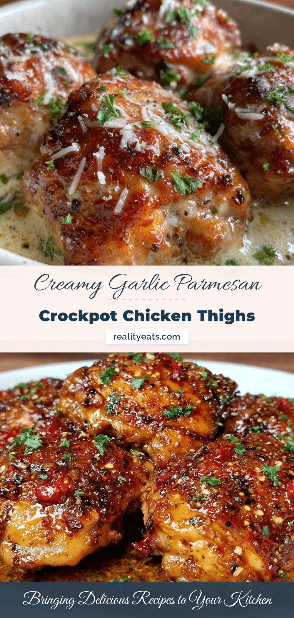 creamy crockpot garlic parmesan chicken thighs recipe