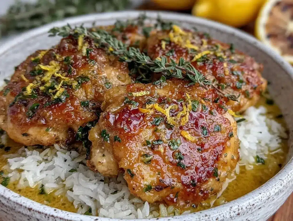 creamy crockpot lemon garlic butter chicken with rice preparation steps