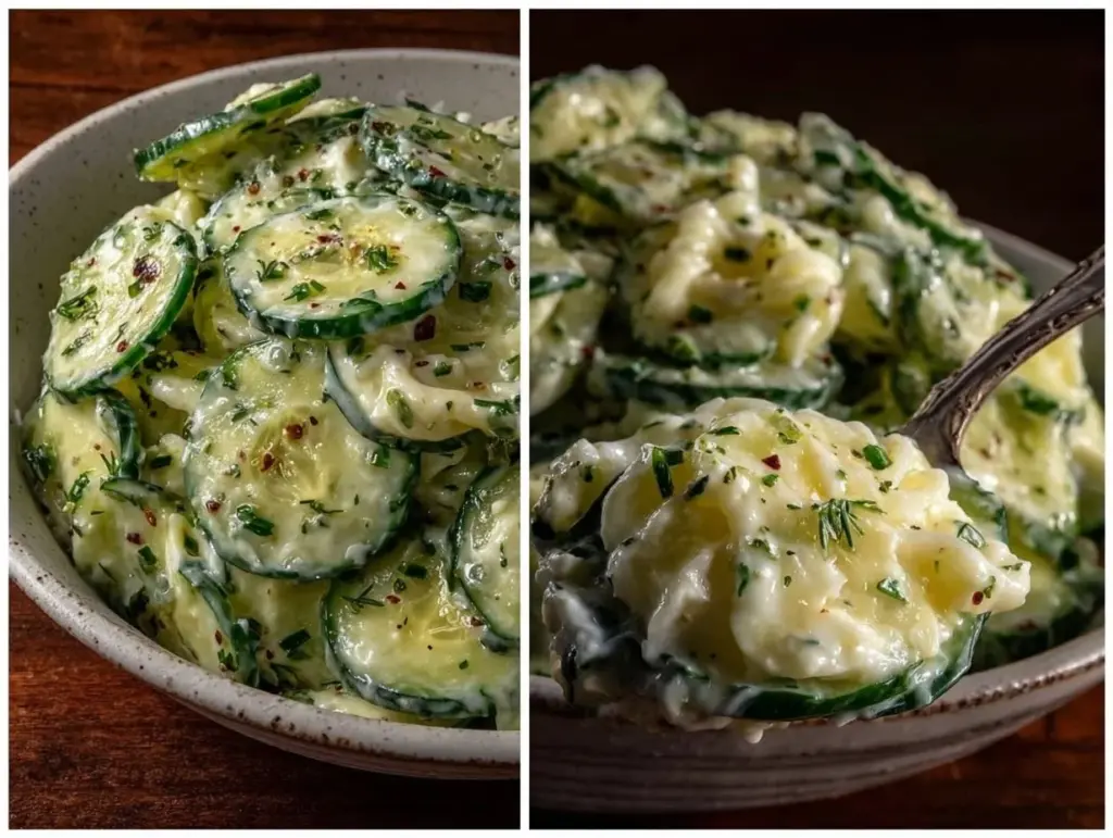 creamy cucumber dill salad - featured image