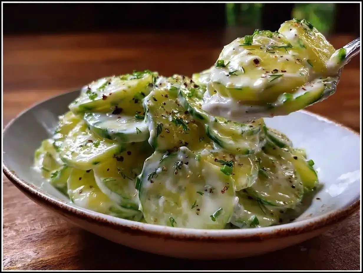 creamy cucumber dill salad preparation steps