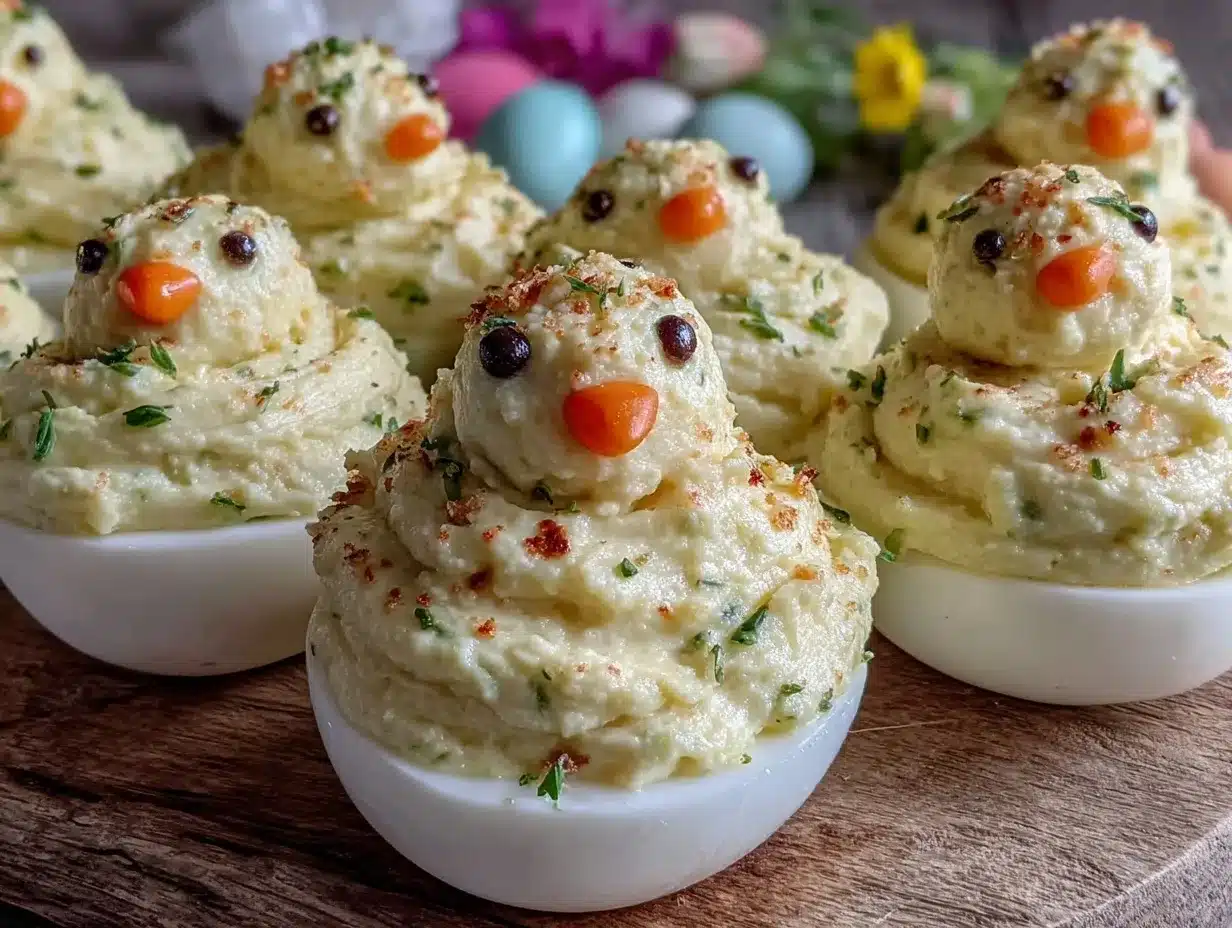 creamy deviled egg chick bites preparation steps