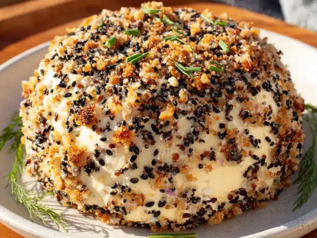 creamy everything bagel cheese ball - featured image
