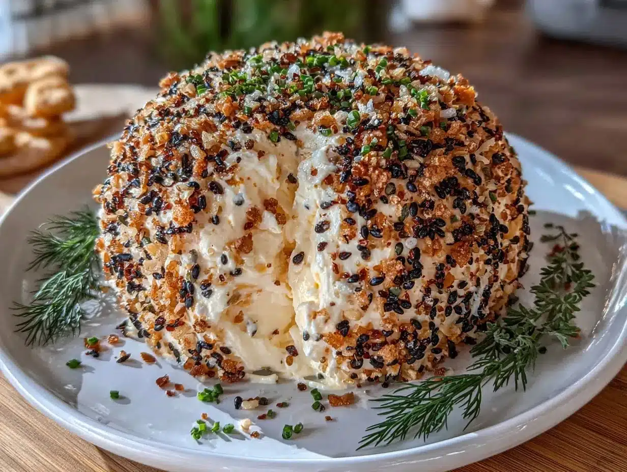 creamy everything bagel cheese ball preparation steps