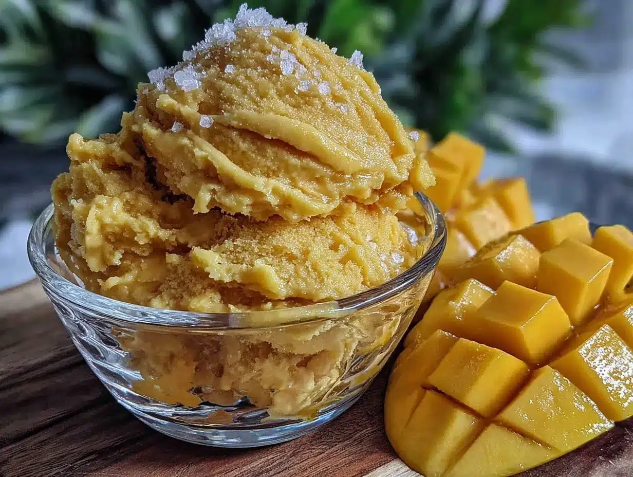 creamy homemade mango sorbet preparation steps