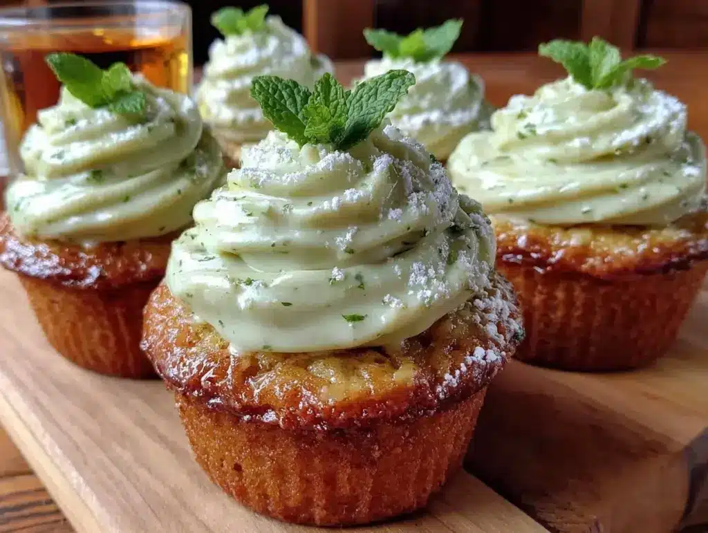 creamy mint julep cupcakes - featured image
