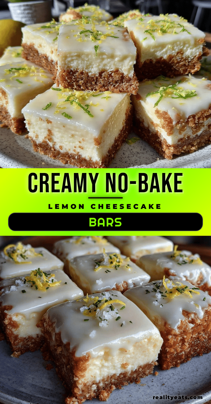 creamy no-bake lemon cheesecake bars recipe