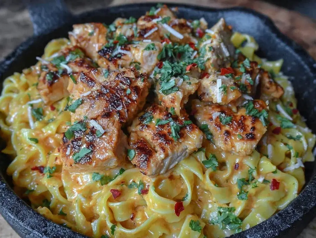 creamy one-pan cajun chicken pasta skillet - featured image