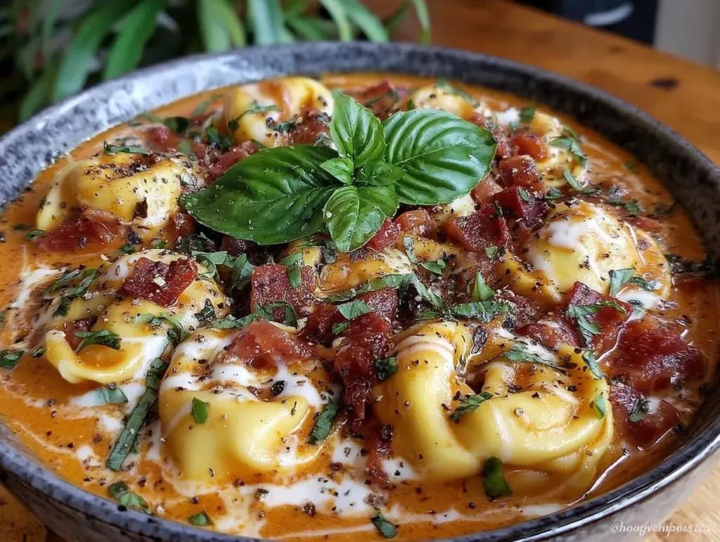 creamy one-pot tomato basil tortellini soup - featured image