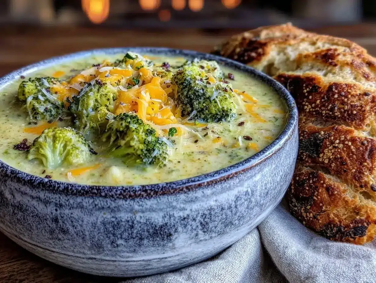 creamy slow cooker broccoli cheddar soup preparation steps