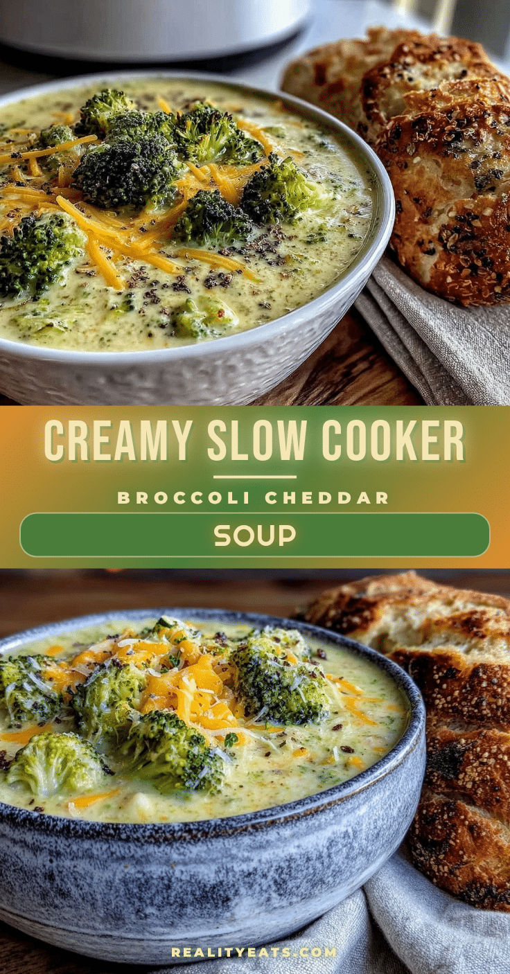 creamy slow cooker broccoli cheddar soup recipe