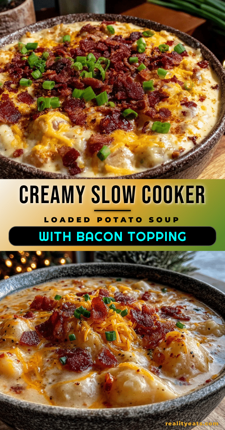 creamy slow cooker loaded potato soup recipe
