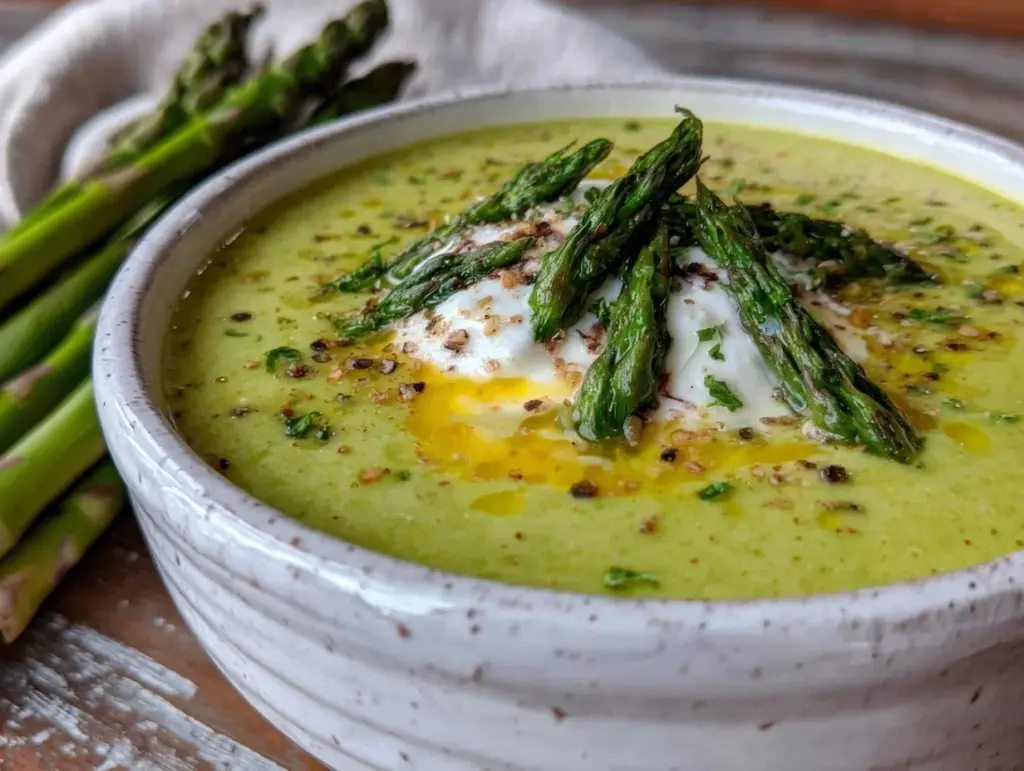 creamy spring asparagus soup - featured image