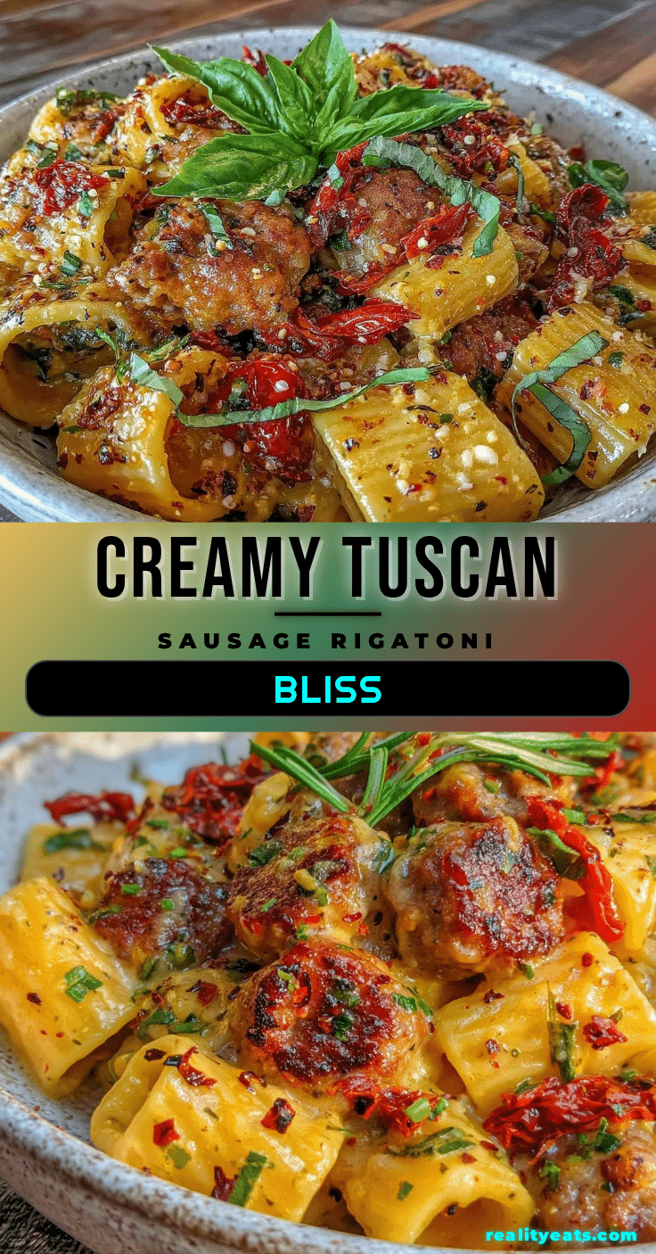 creamy tuscan sausage rigatoni recipe