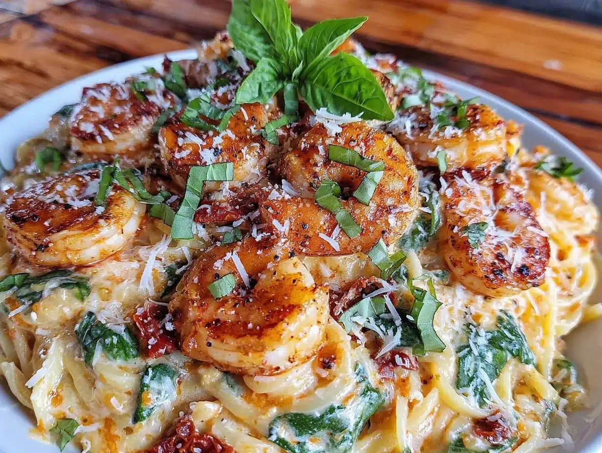 creamy tuscan shrimp pasta preparation steps